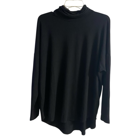 Eileen Fisher black funnel neck tunic top 2X - Picture 2 of 8